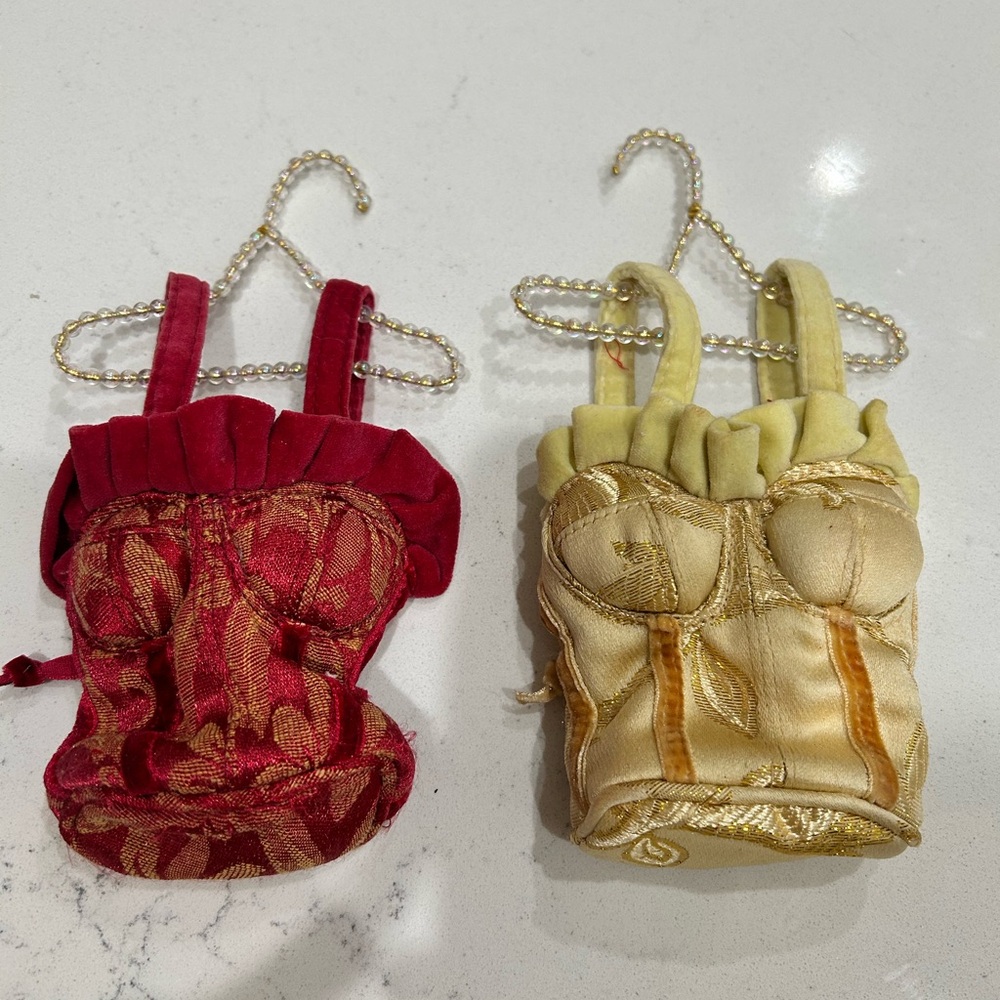 Red and Gold Miniature Dress Ornaments